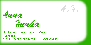 anna hunka business card